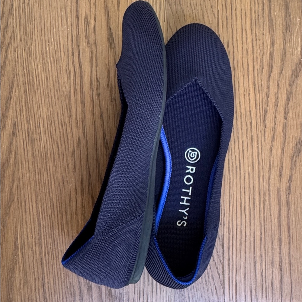 Rothy's Women's Round Toe Navy Flats Size 8 - Picture 2 of 8